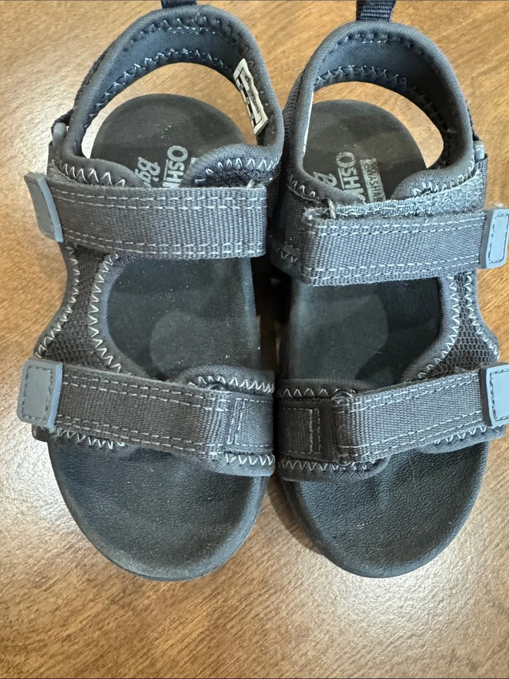 OshKosh B'gosh Toddler Dark Gray Dual-Strap Sandals